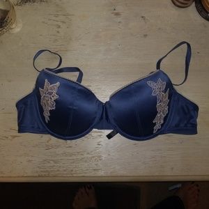 Adore Me blue satin Bra